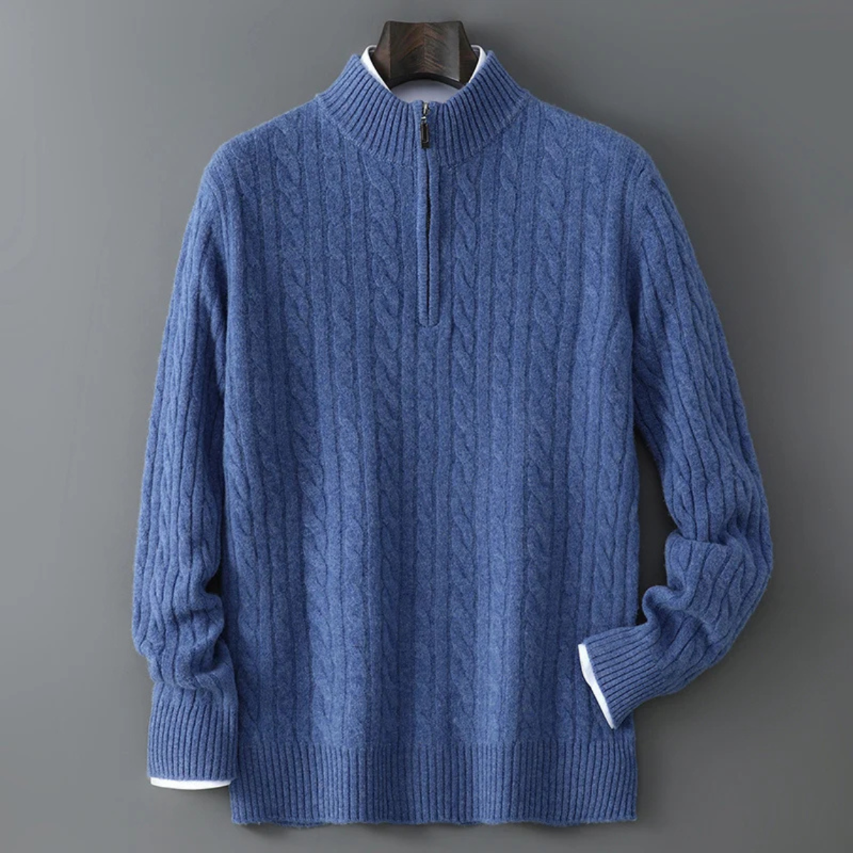 The Pinecrest Men's Warm Mock Neck Winter Knit Half Zip Sweater