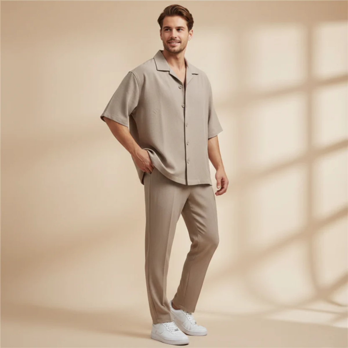 The Cuneo Men's Relaxed Shirt and Pants Set