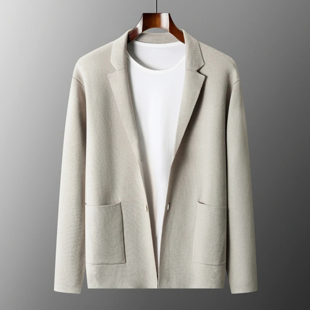 The Huntley Men's Soft Suit Collar Merino Wool Knit Cardigan