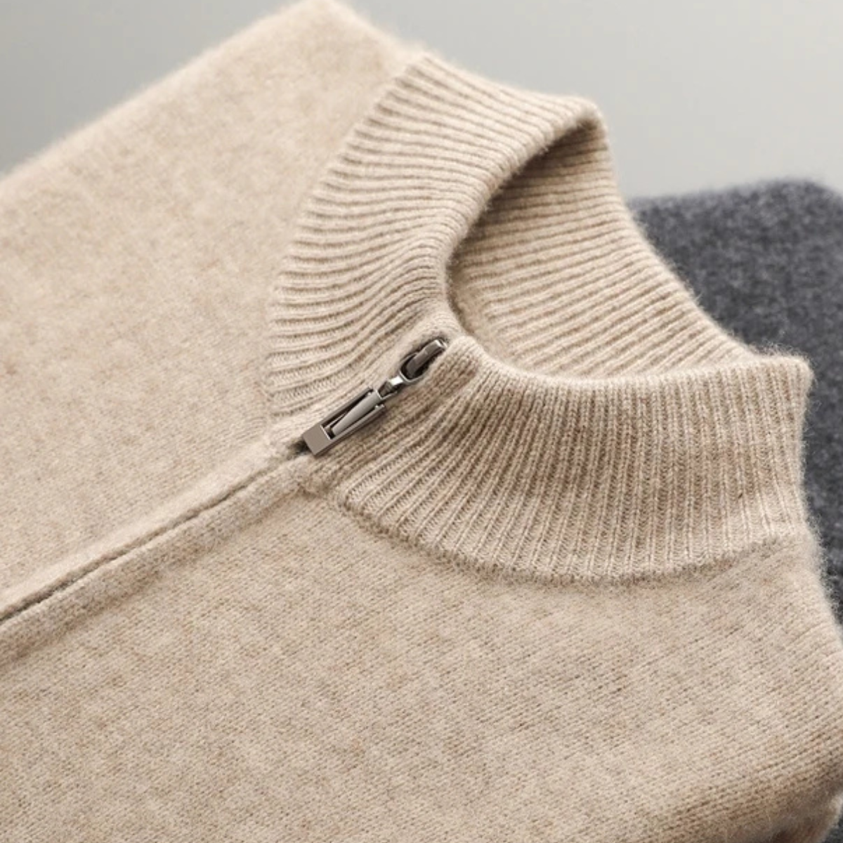 The Maplecrest Men's Merino Mock Neck Zip Up Cardigan