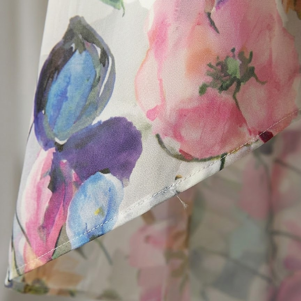 Floral V Neck Midi Dress