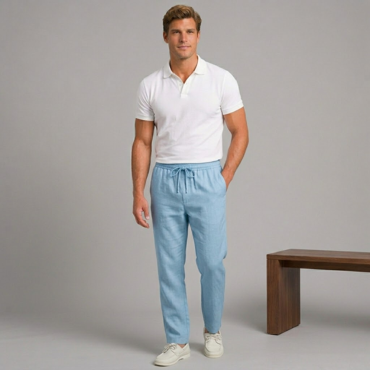 The Larkspur Men’s Cotton Hemp Breathable Straight Leg Pants