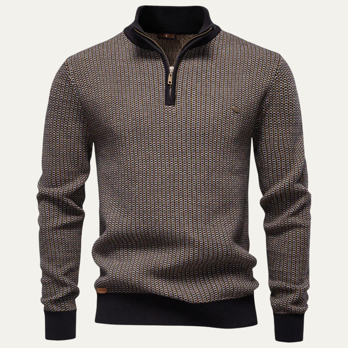 The Bellcrest Men’s Warm Thickened Stand Collar Half Zip Knit Sweater