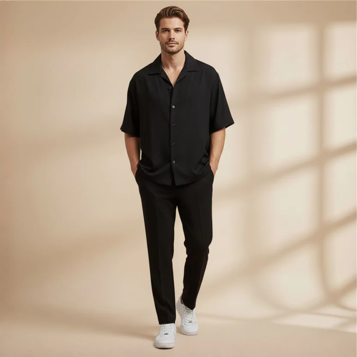 The Cuneo Men's Relaxed Shirt and Pants Set