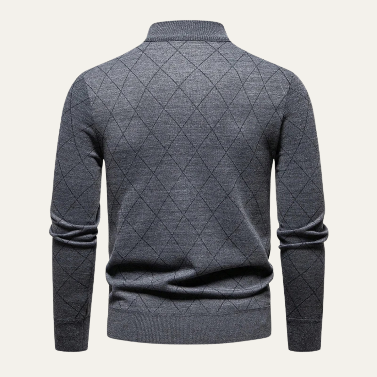 The Ashford Hill Men's Diamond Pattern Quarter Zip Knit Sweater
