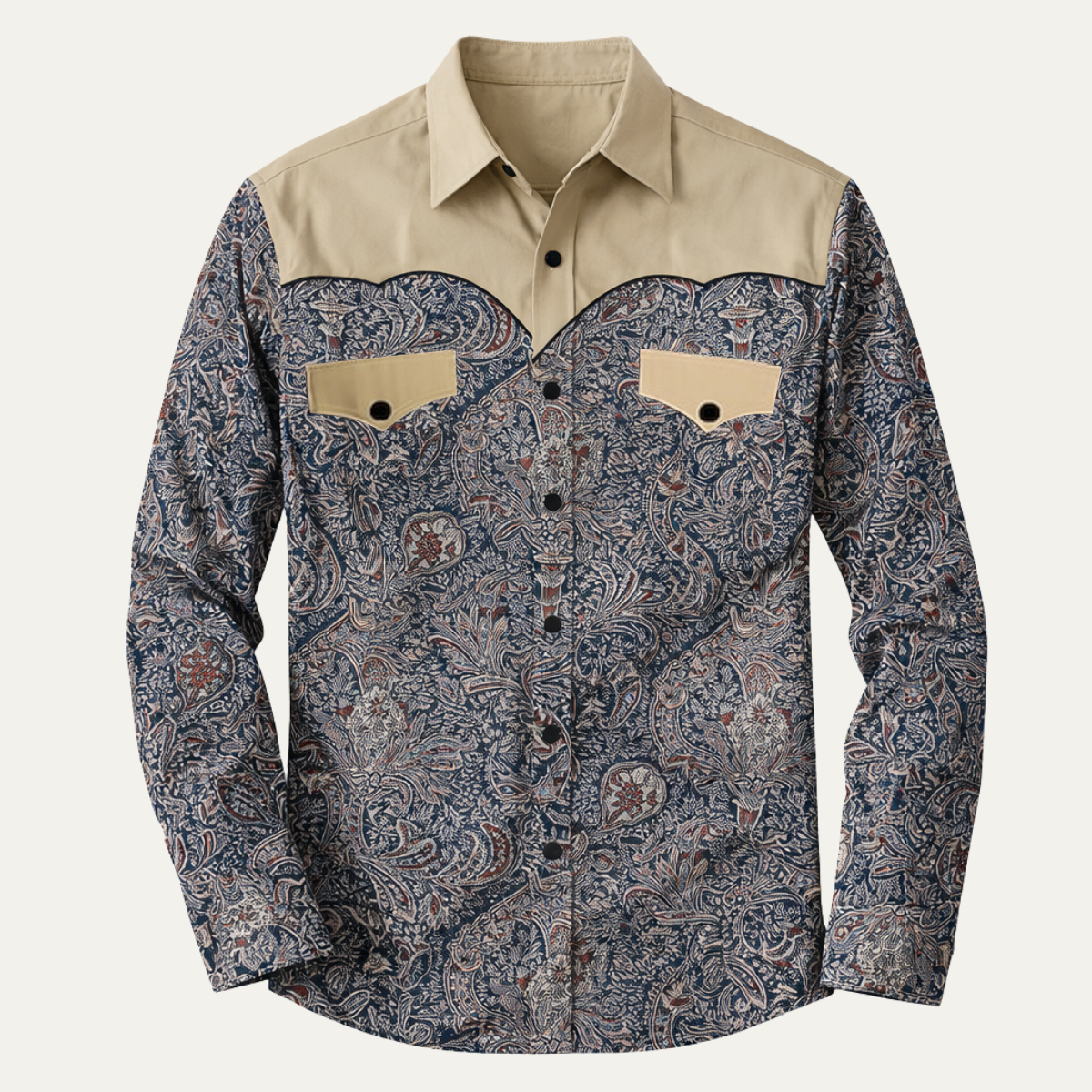 The Huntley Men’s Two Tone Patchwork Western Soft Denim Shirt