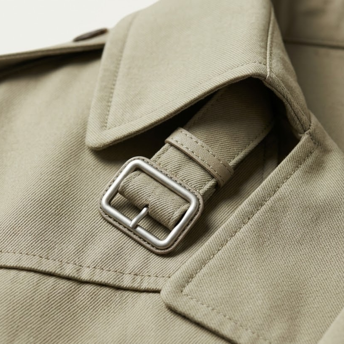 Men's Trench Coat Beige Single Breasted Notched Collar