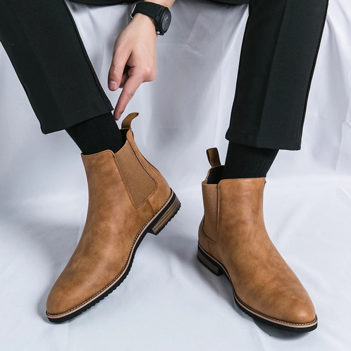The Alderton Men’s Elegant Slip On Smart Casual Chelsea Boots