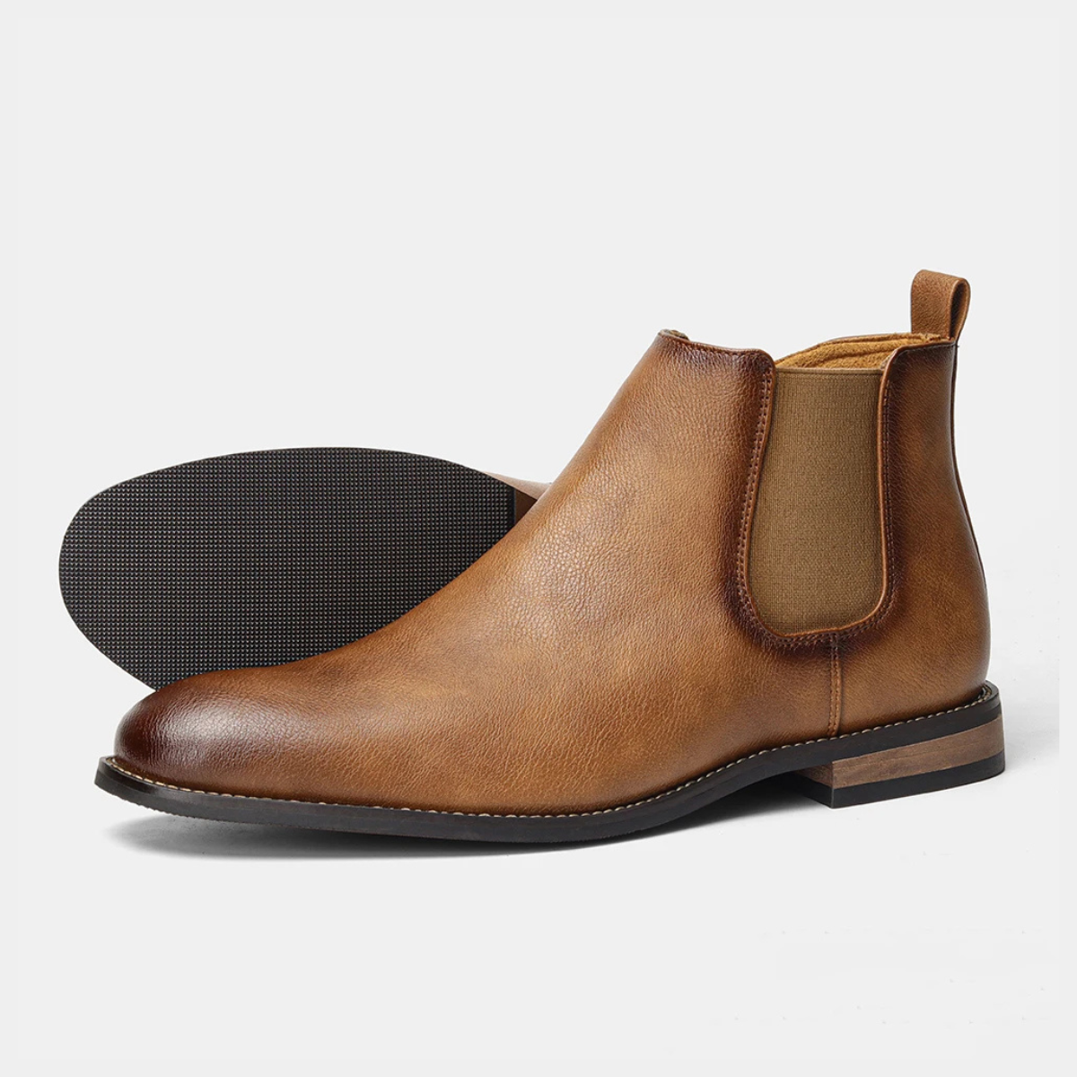 The Agrigento Men’s Chelsea Leather Ankle Boots with Elastic Side Panels