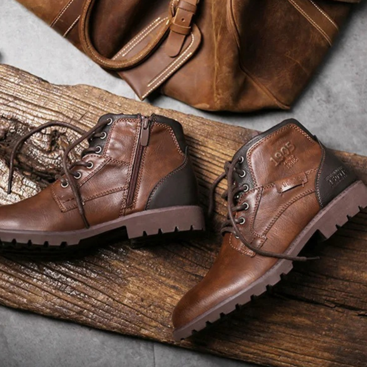 The Stanhope Men’s Vintage Durable Ankle Biker Boots
