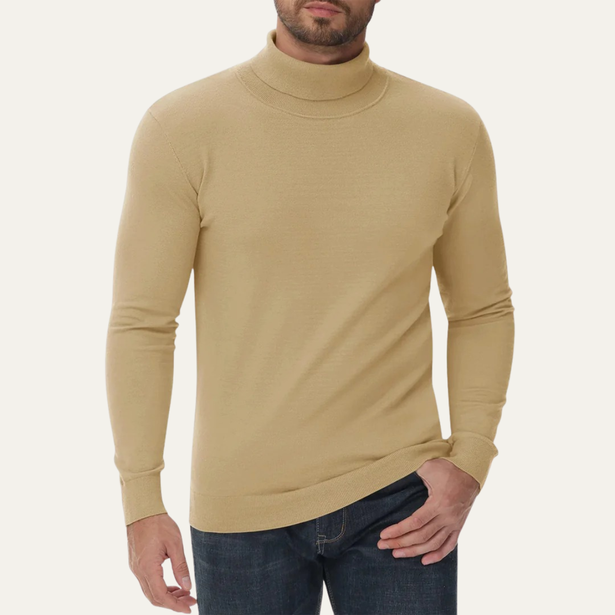 The Brighton Men's Slim Fit Cotton Classic Turtleneck Sweater