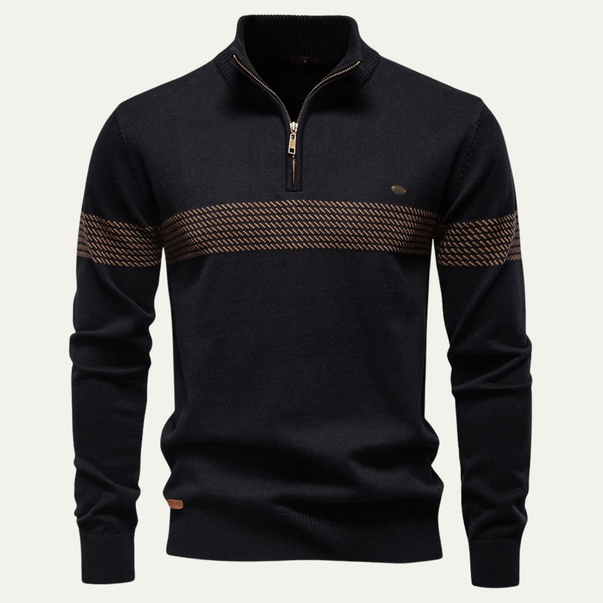 The Selva Men's Sweater Half Zip Knit Wool Blend Sweater