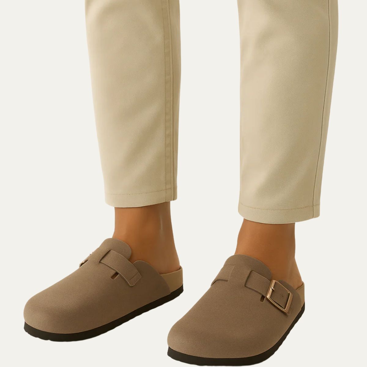 The Amalfi Men's Khaki Old Money Suede Moccasin Slipper