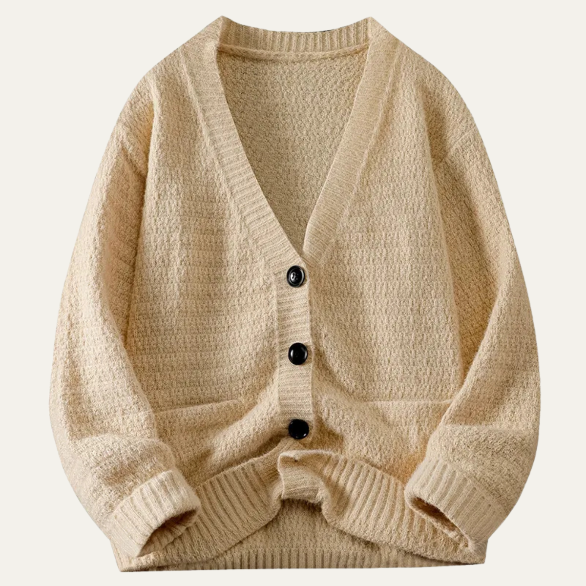 The Huxley Men’s Trendy Knitted Cardigan – Soft V Neck Button Down