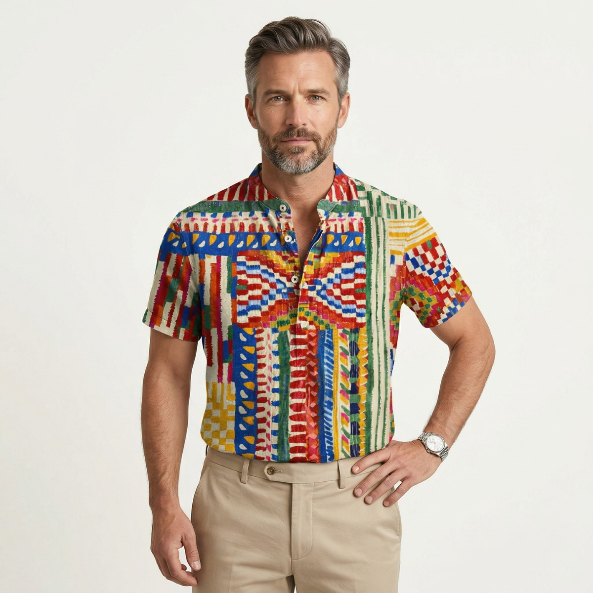 The Crestmoor Men’s HawaiianTropical Button Up Soft Shirt