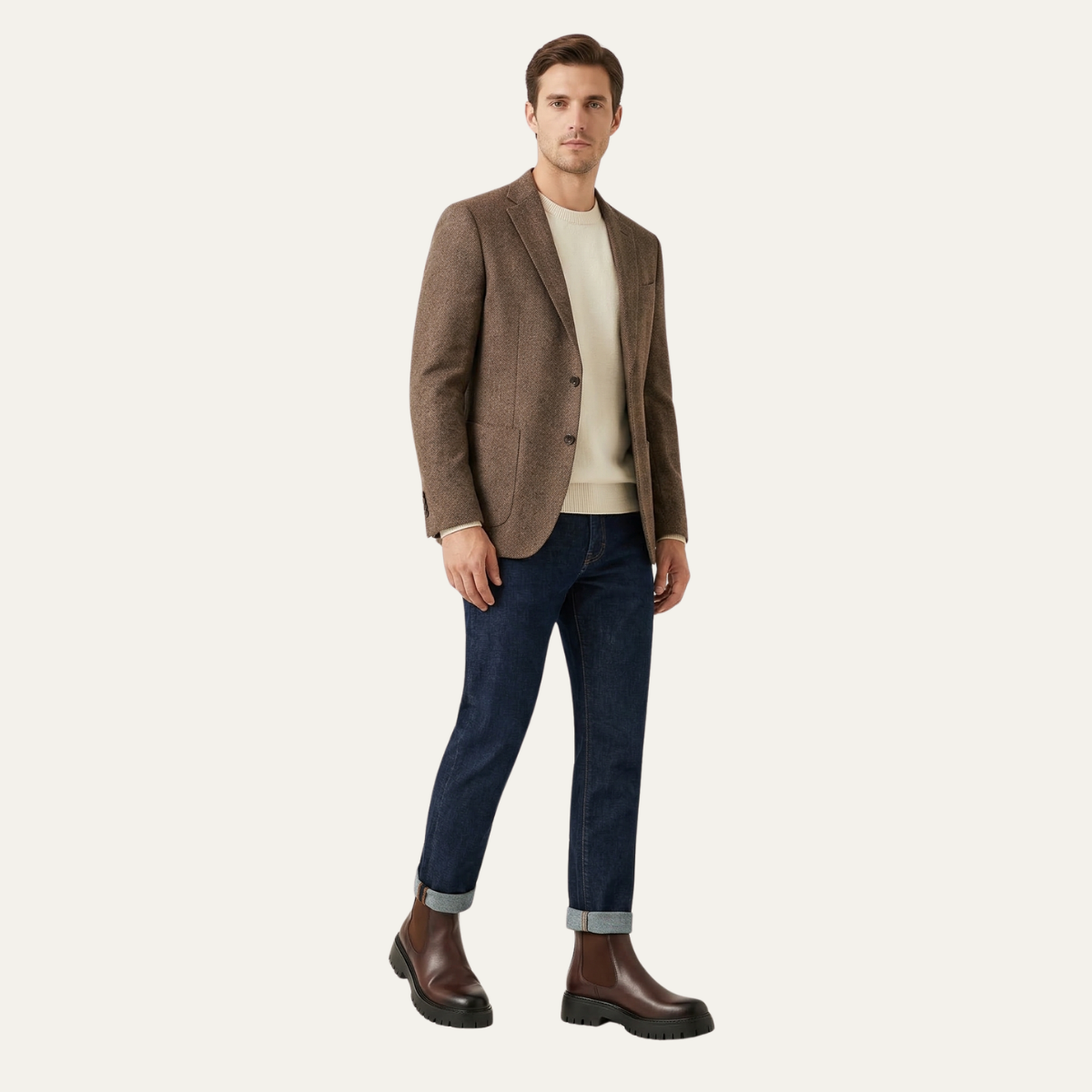 The Cagliari Men’s British Style Platform Leather Ankle Chelsea Boots