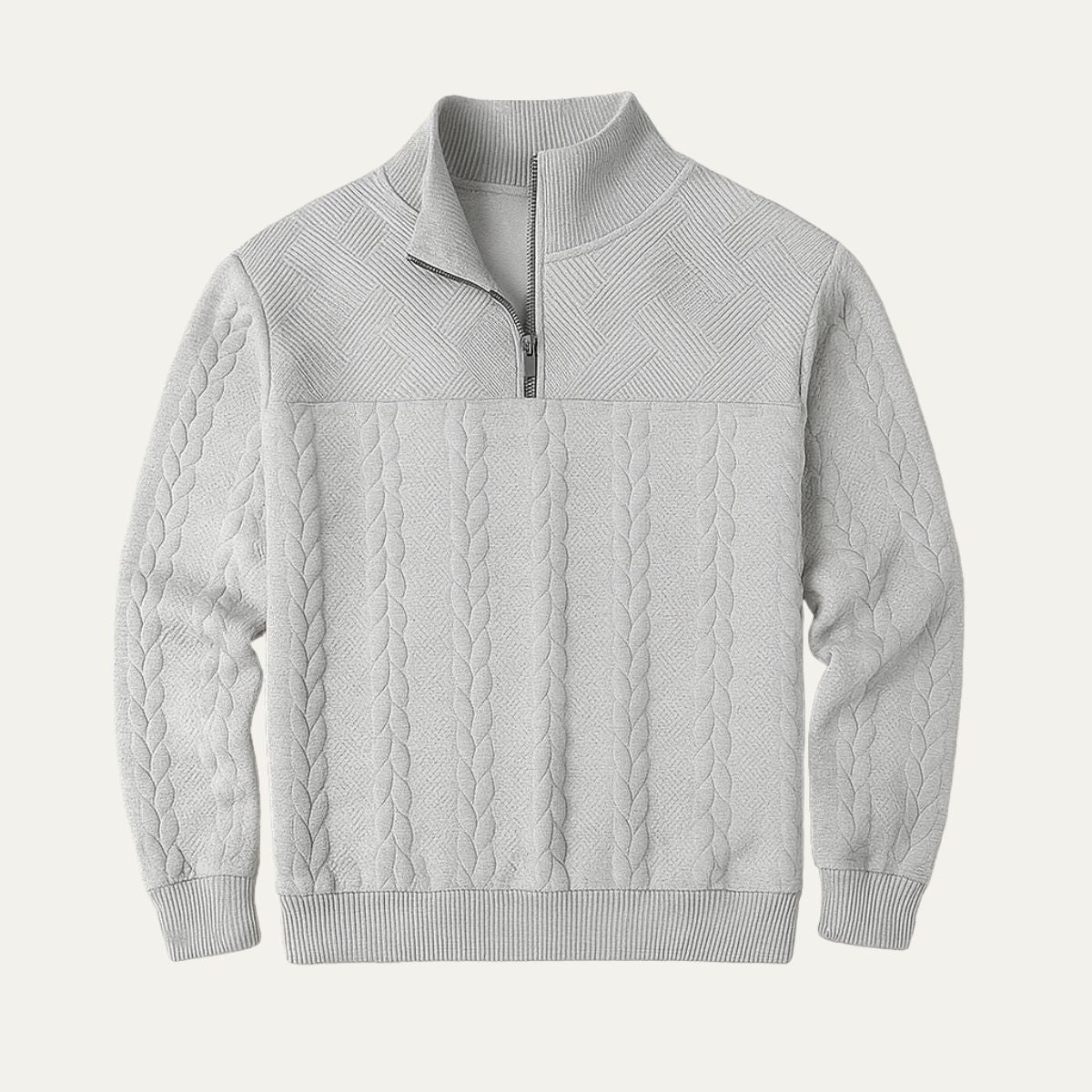 The Amalfi Half Zip Cable Knit Sweater for Men
