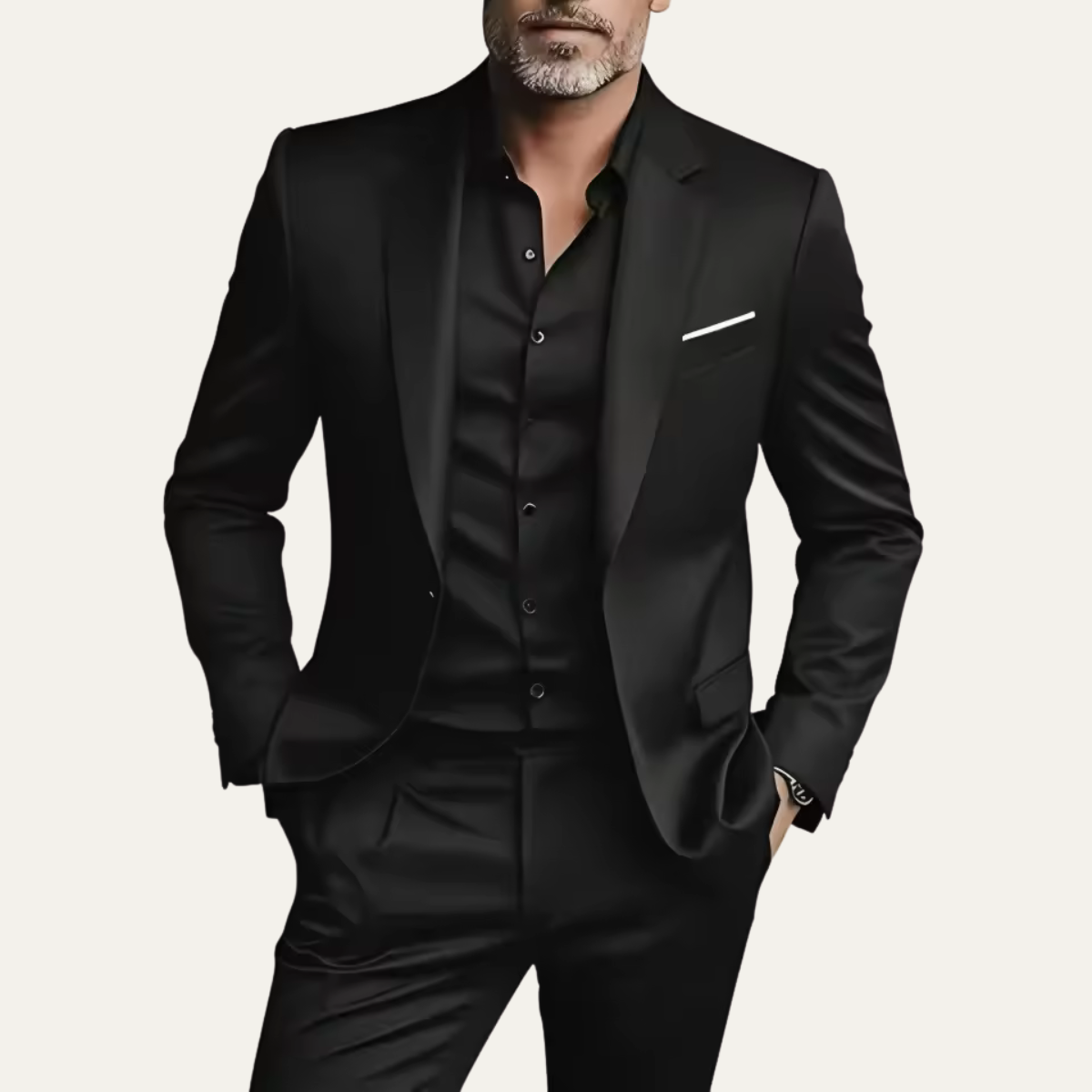 The Barbaresco Men’s Elegant Slim Fit Suit Set – Business Blazer & Pants