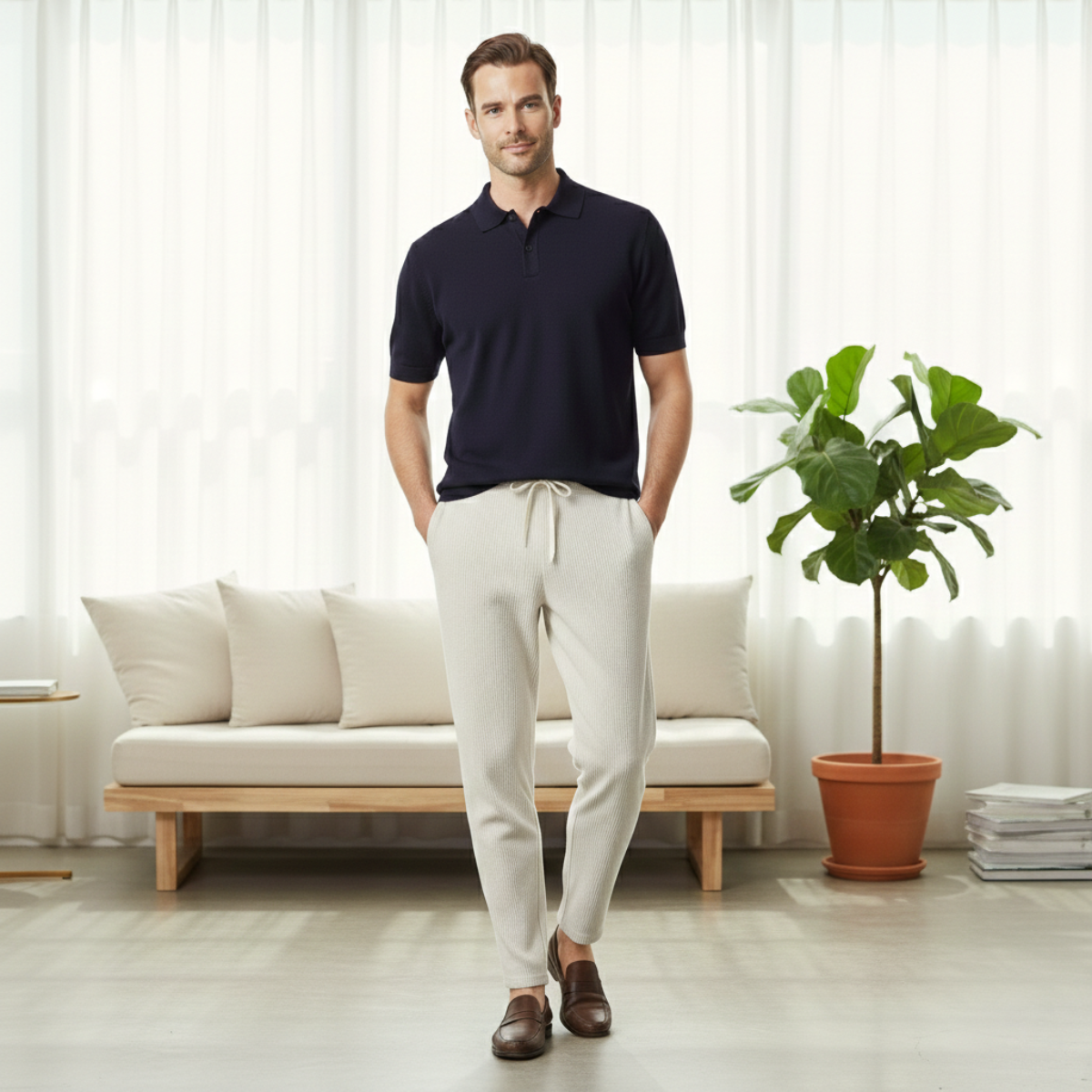 The Barrington Men’s Casual Ribbed Slim Fit Lightweight Pants