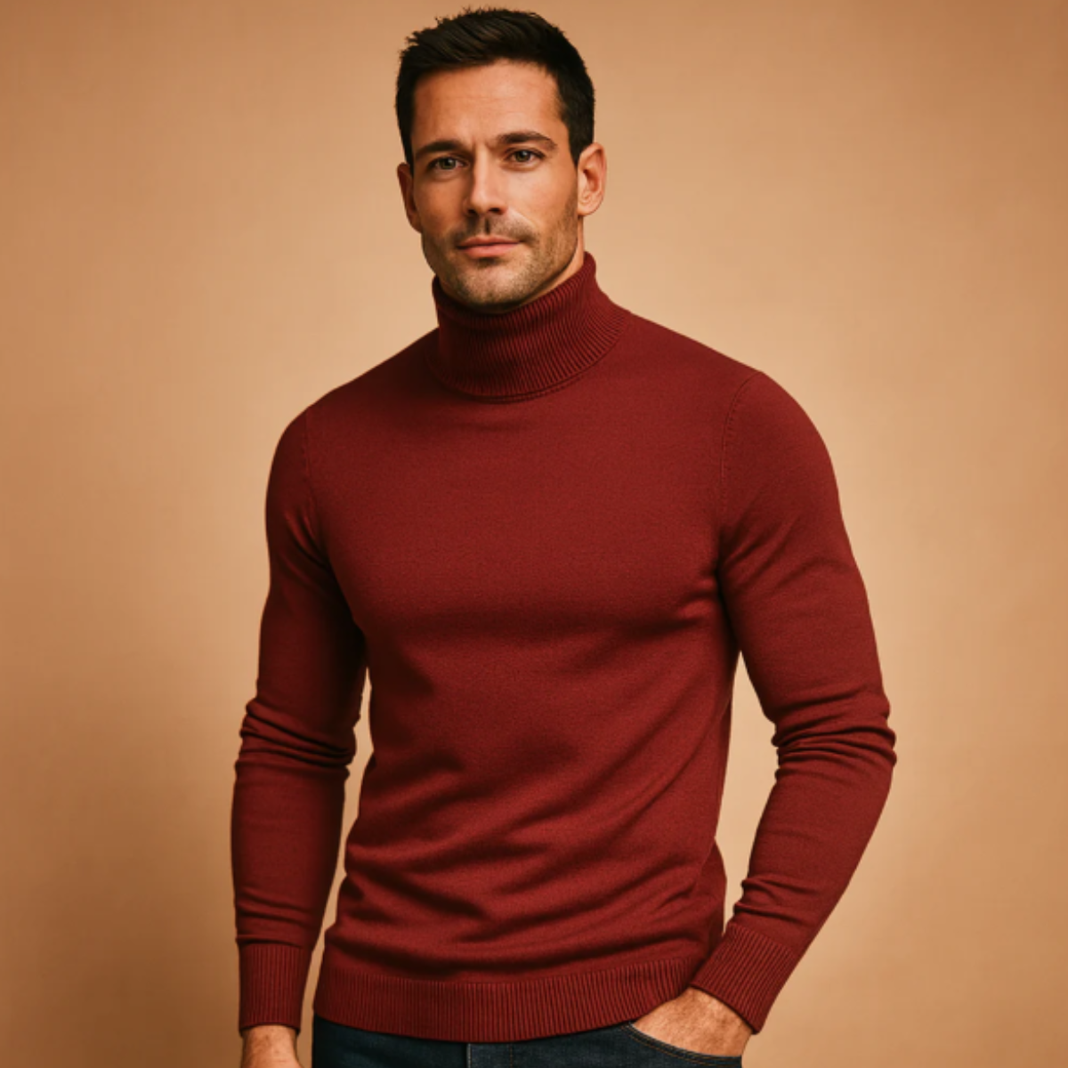 The Tarryton Men’s Casual Slim Fit Knitted Turtleneck Sweater