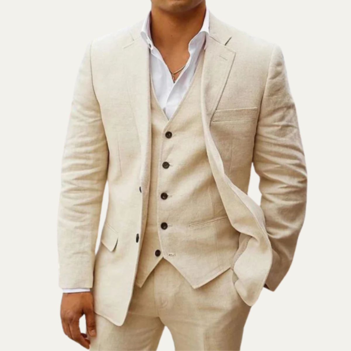 The Oakridge Men’s 3 Piece Linen Suit – Classic Breathable Suits