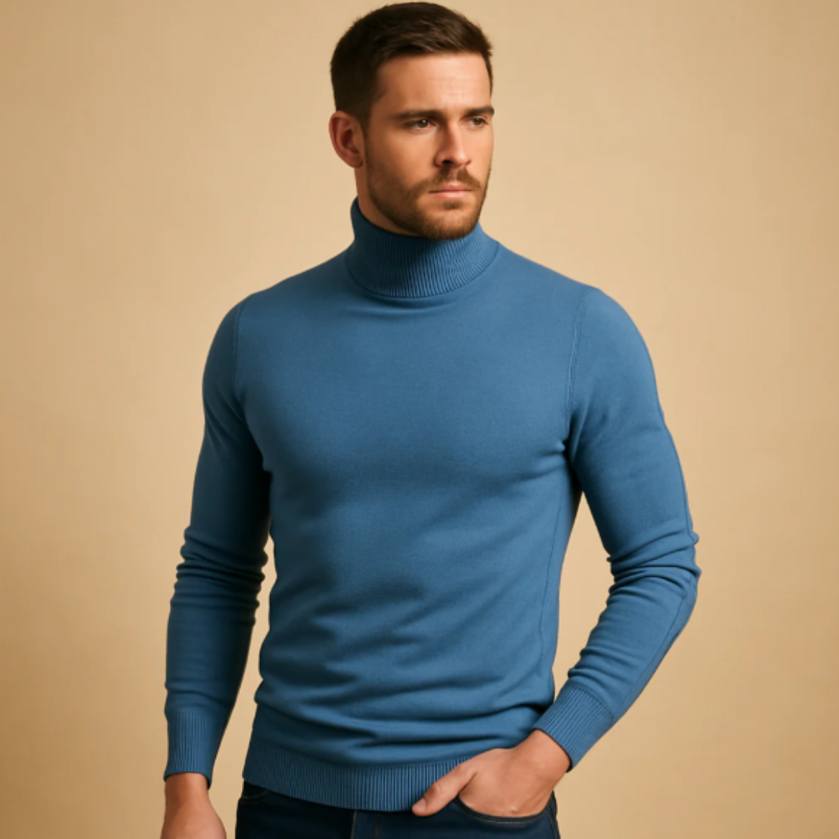 The Tarryton Men’s Casual Slim Fit Knitted Turtleneck Sweater