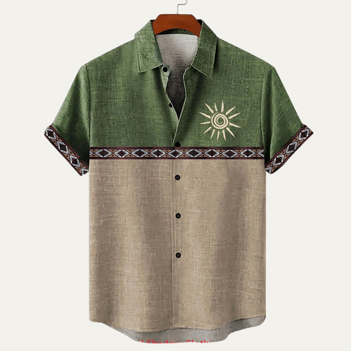 The Lucca Men’s Retro Patchwork Button Down Linen Top