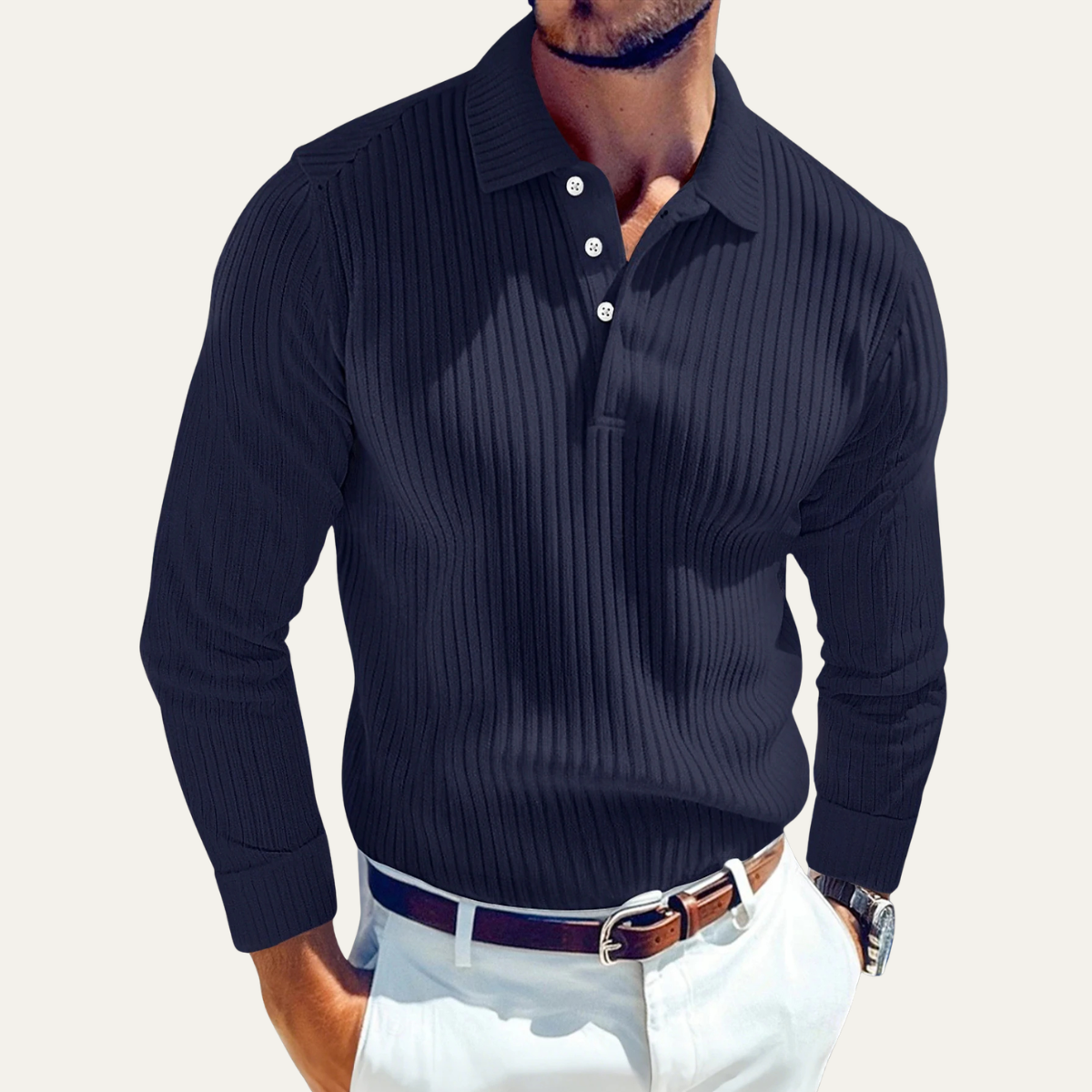 The Ostuni Men’s Ribbed Business Polo Shirt
