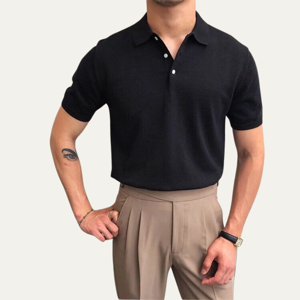 The Otranto Men’s Business Casual Knitted Polo Shirt