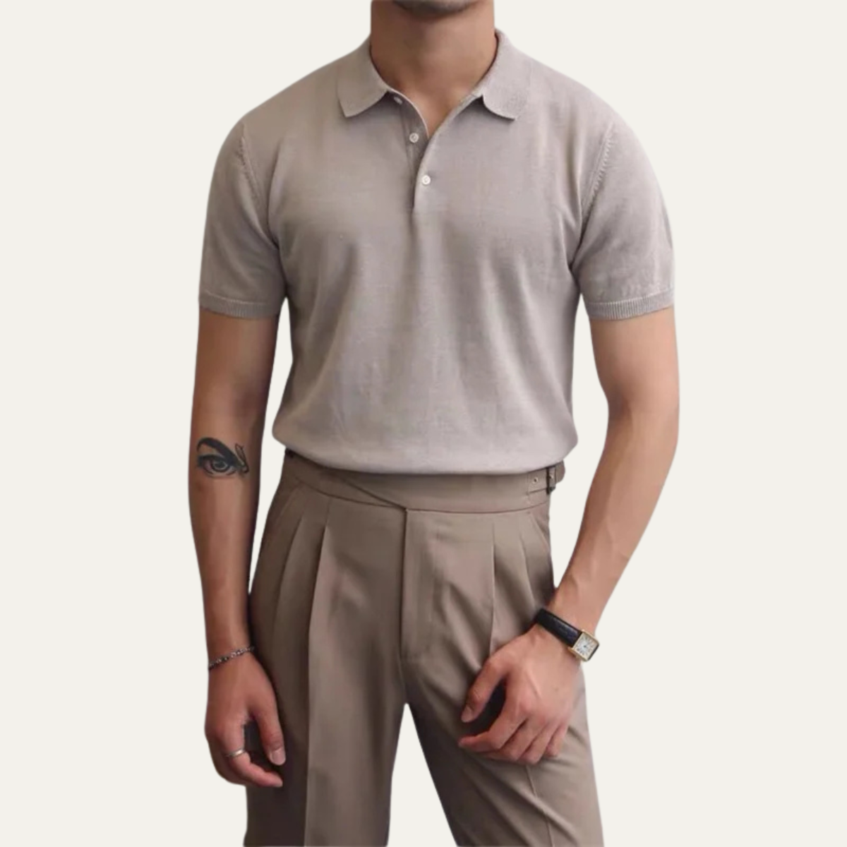 The Otranto Men’s Business Casual Knitted Polo Shirt
