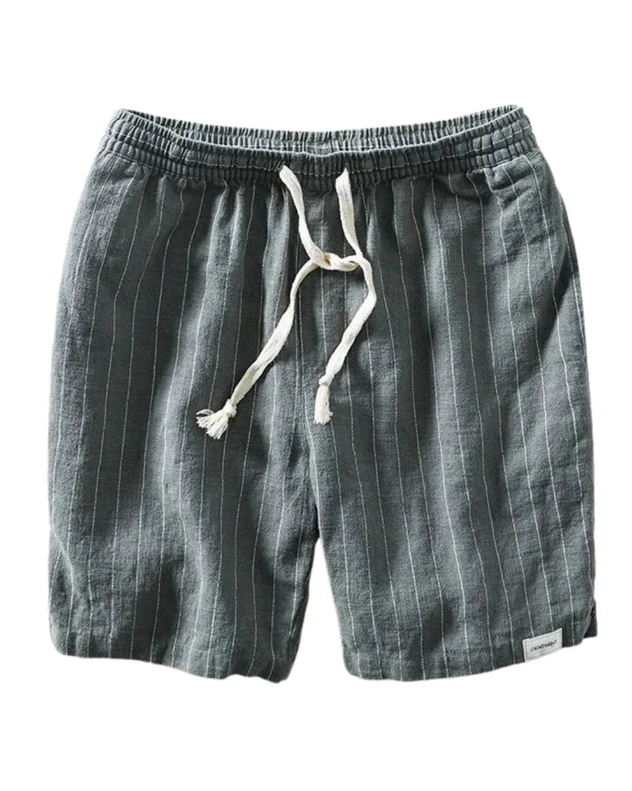 The Boulder Men's Striped Linen Drawstring Summer Shorts