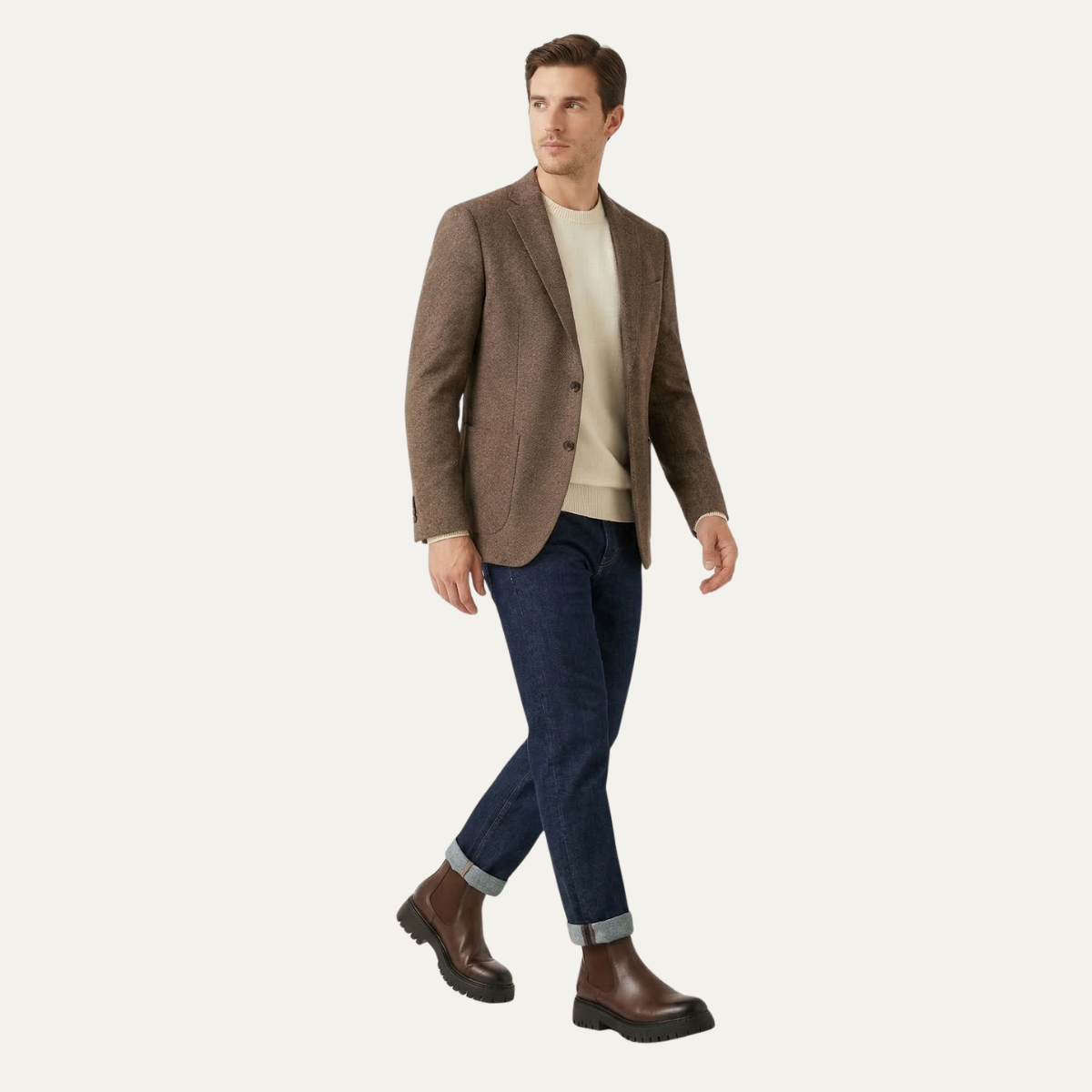 The Cagliari Men’s British Style Platform Leather Ankle Chelsea Boots