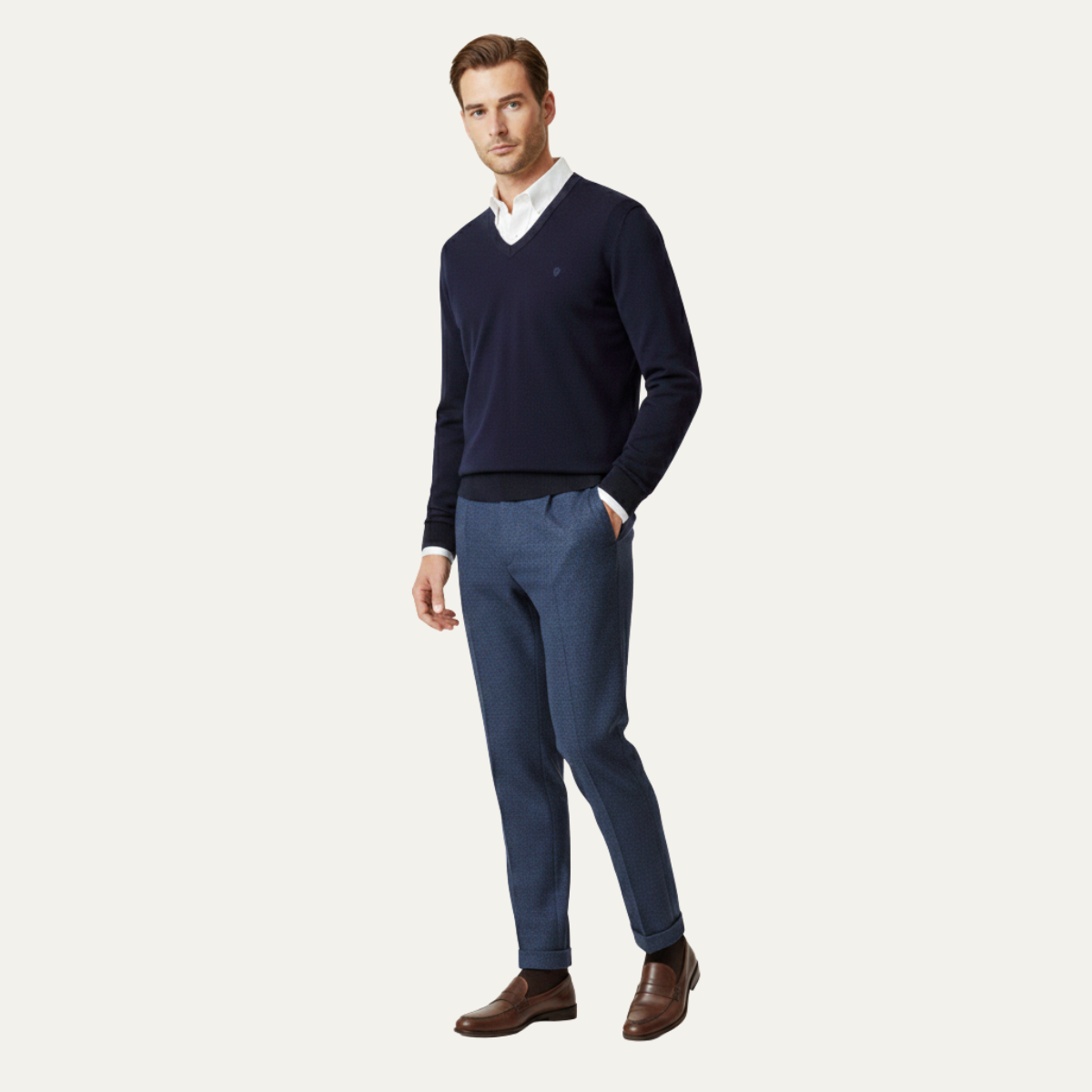 The Hawkington Men’s Vintage Wool Herringbone Straight Leg Pants
