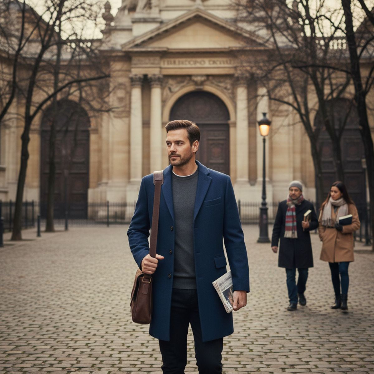 The Brianza Men’s Smart Single Breasted Wool Blend Overcoat