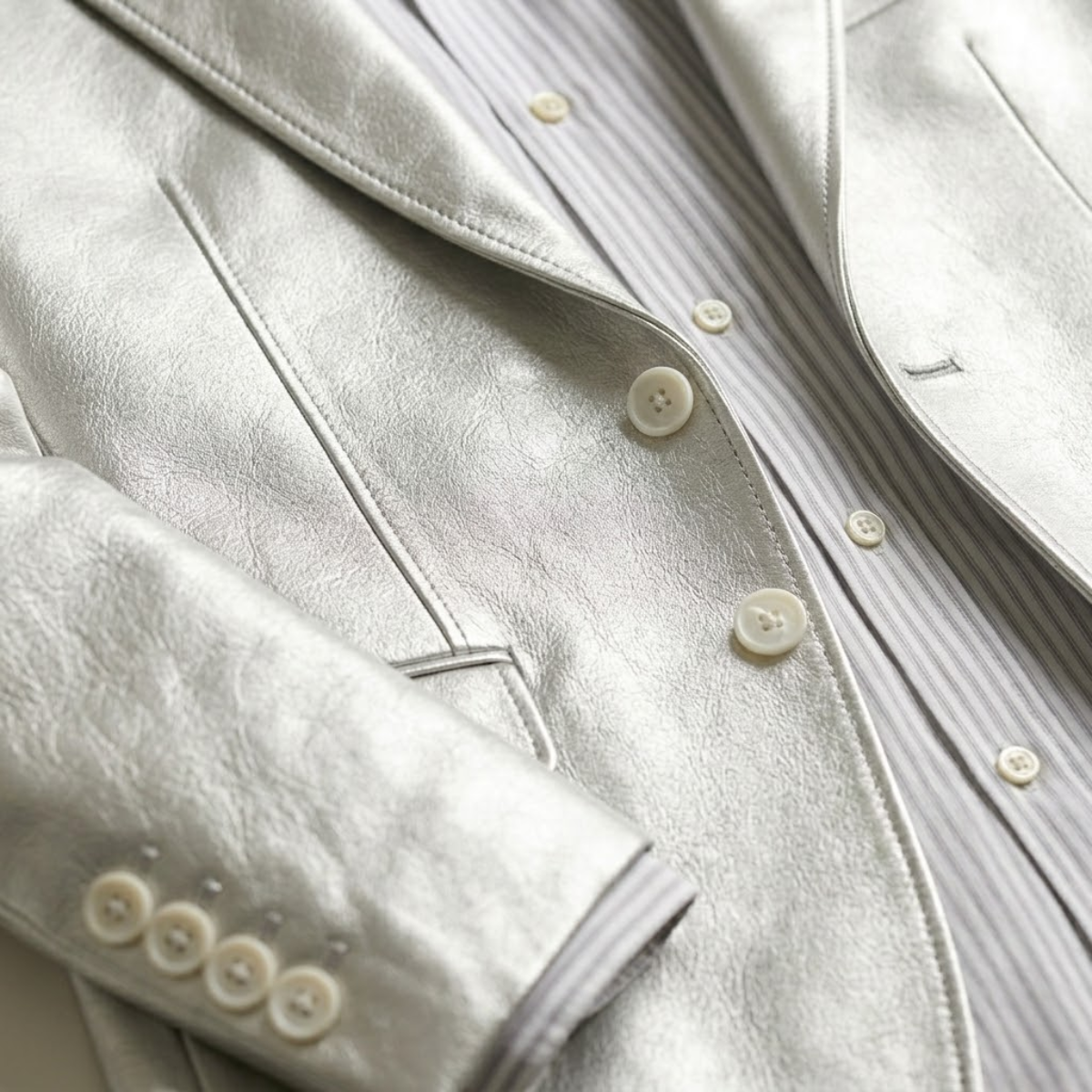 The Monaco Men’s Silver Metallic Blazer – Luxury Party & Dinner Jacket - Wedding Guest