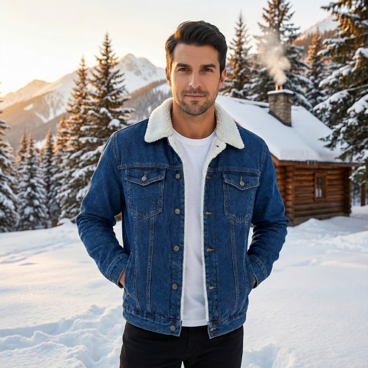 The Kilmarnock Men's Fleece Lined Denim Winter Jacket