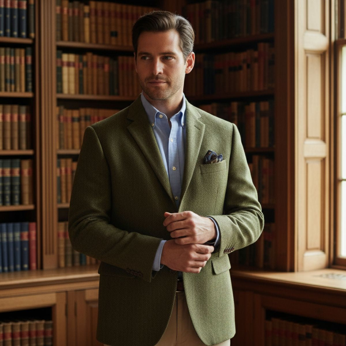 The Milverstone Men’s Wool Single Breasted Tweed Blazer Jacket