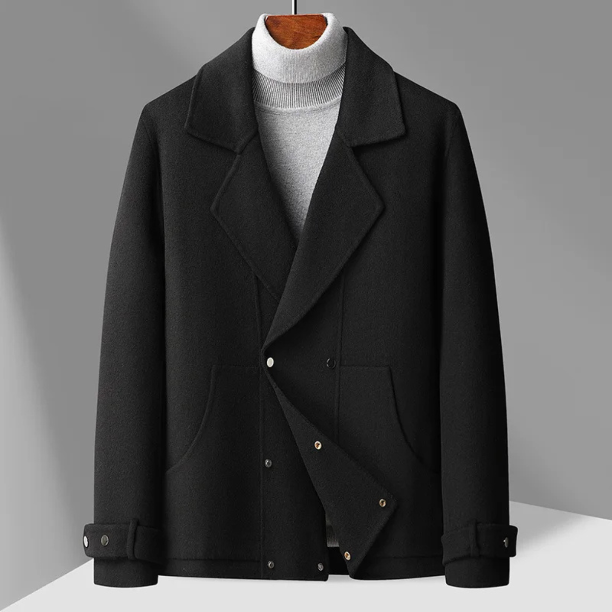 The Coventry Men’s Wool Blend Double Breasted Lapel Peacoat