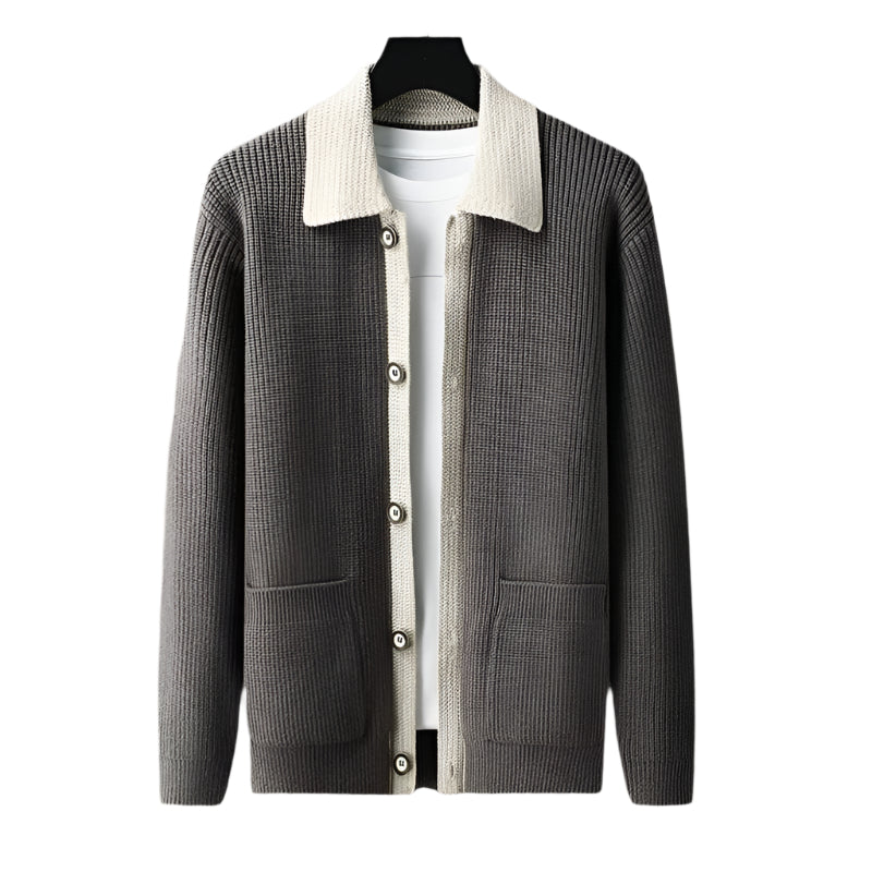 The Inverness Elegant Wool Cardigan with Pockets for Men