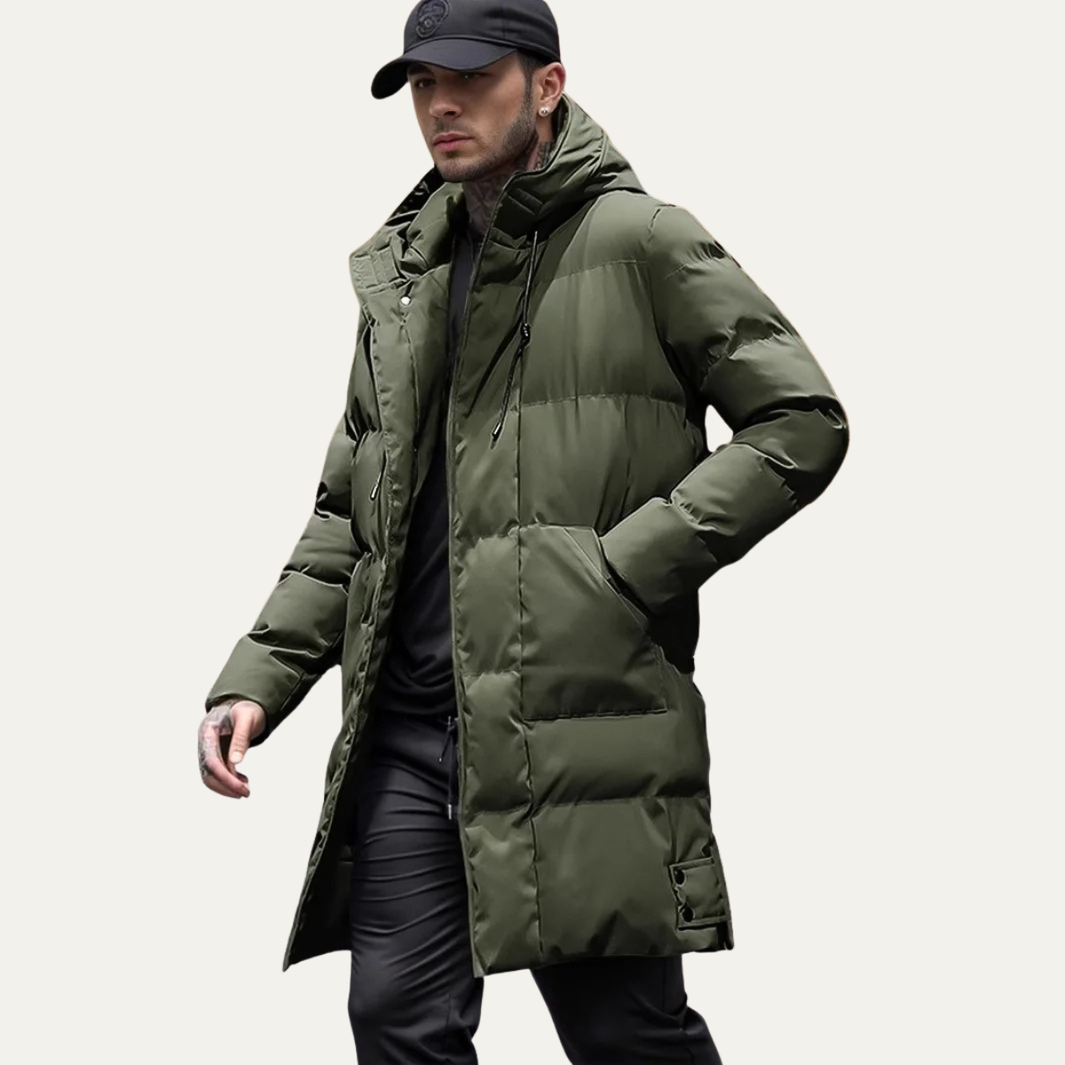 The Alghero Men's Winter Puffer Hooded Coat with Pockets