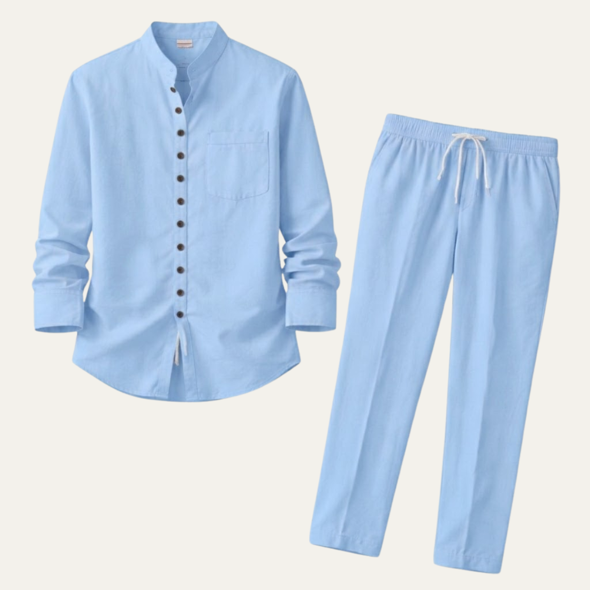 The Pineview Men’s Cotton Linen Two Piece Shirt Set