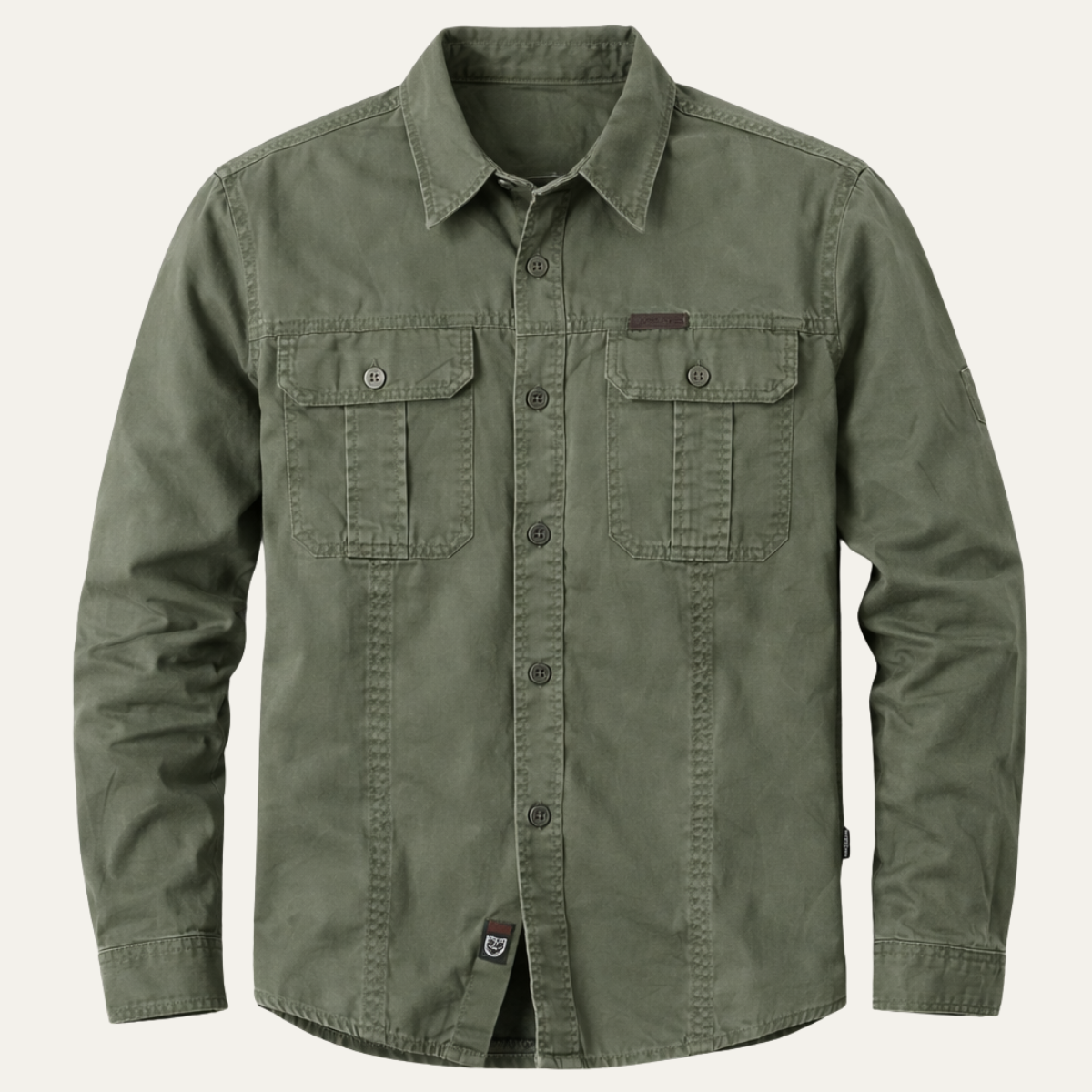 The Ashton Ridge Men’s Solid Color Multi Pocket Cotton Cargo Shirt