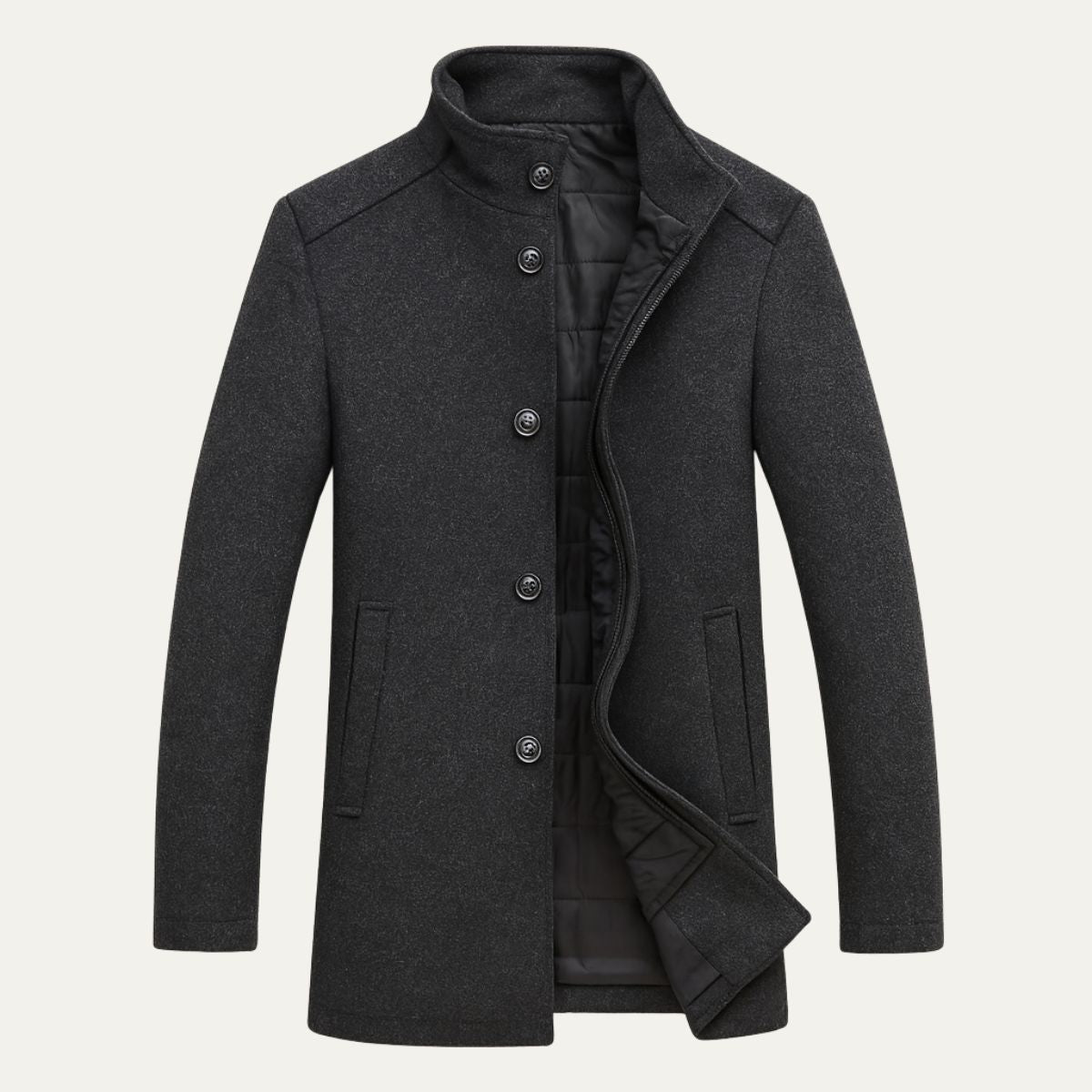 Men's Wool Overcoat Button Up