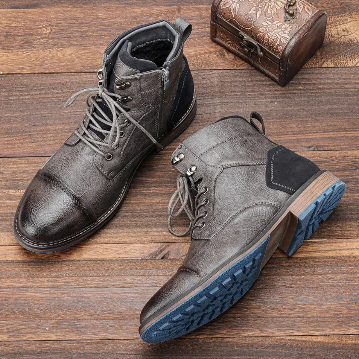 The Manchester Men's Vintage Leather Ankle Boots