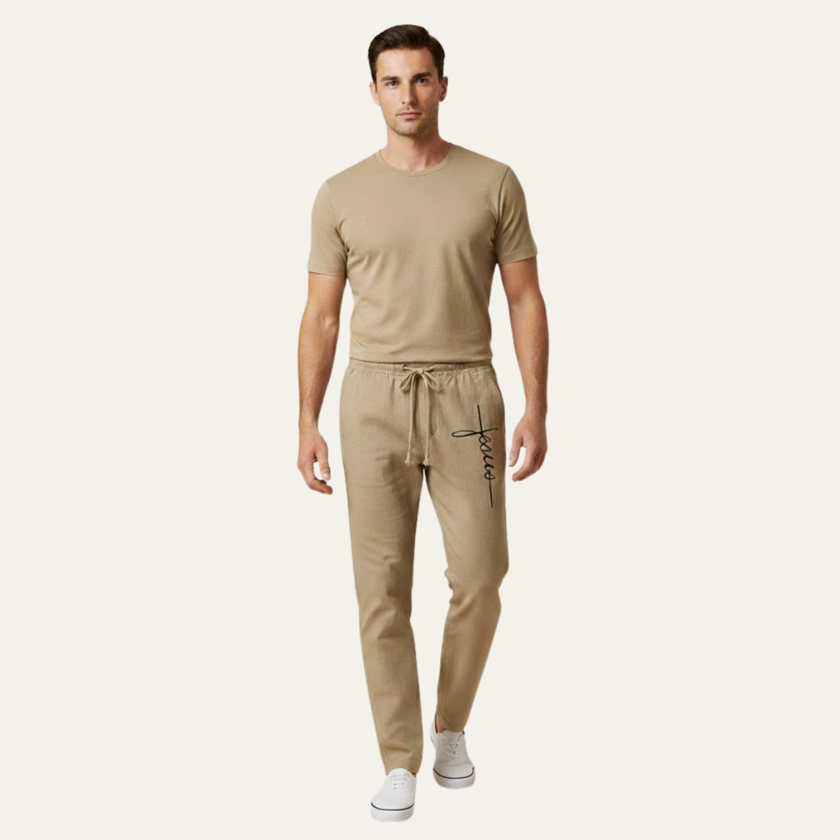 The Cedarbrook Men’s Breathable Relaxed Fit Linen Wide Leg Drawstring Pants