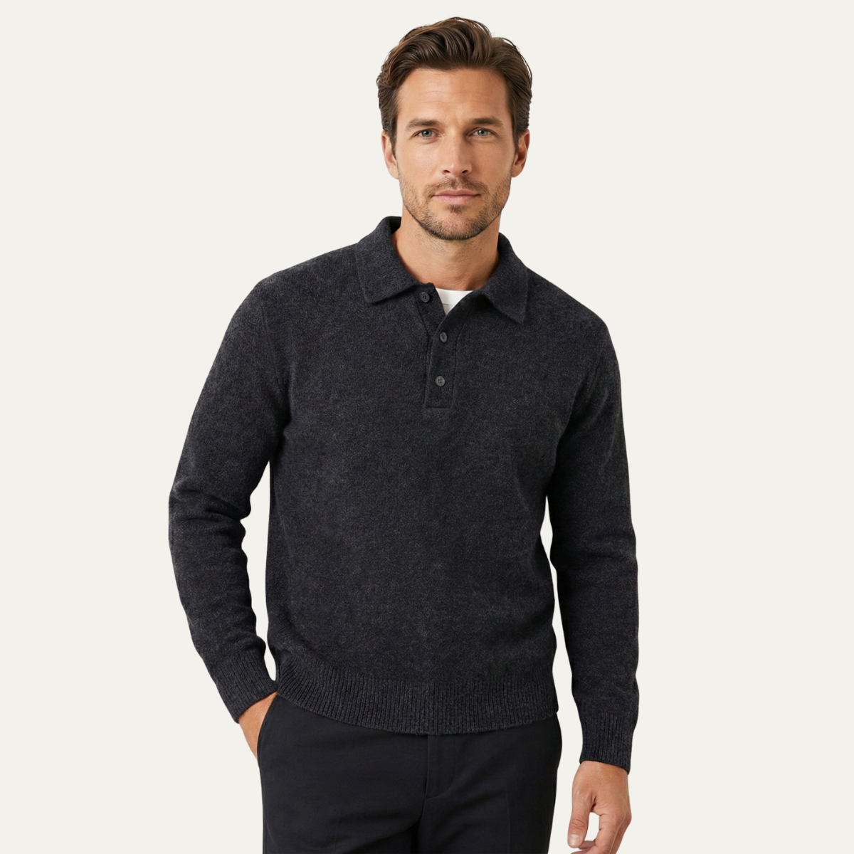 The Cedarfield Men's Trendy Soft Knit Polo Sweater