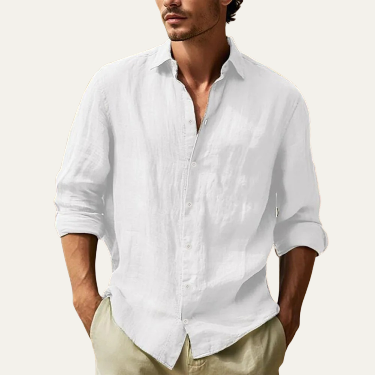 The Ironridge Men’s Linen Lightweight Turn Down Collar Trendy Shirt