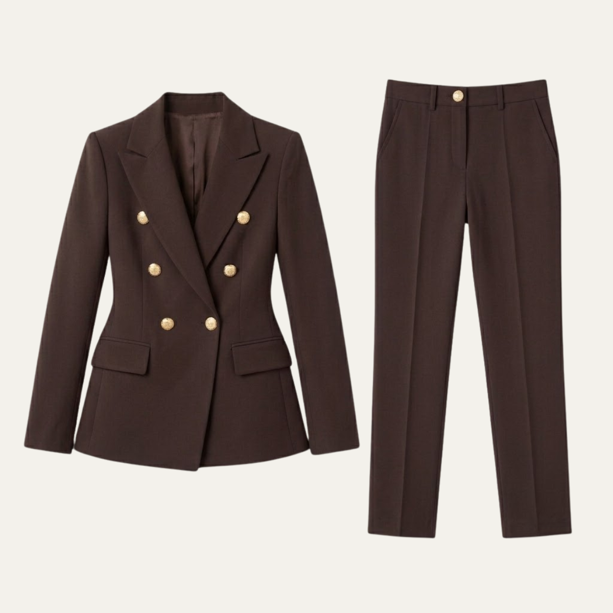 Tailored Blazer & Straight Leg Pant Suit Set