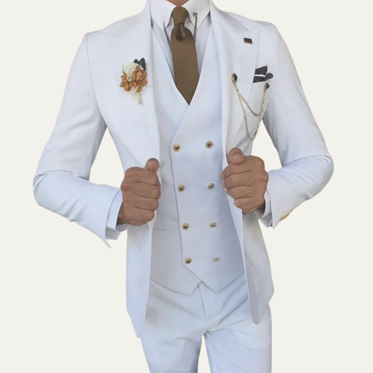 The Mantova Men’s Luxury 3 Piece Suit – Blazer Vest and Pants Formal Suit