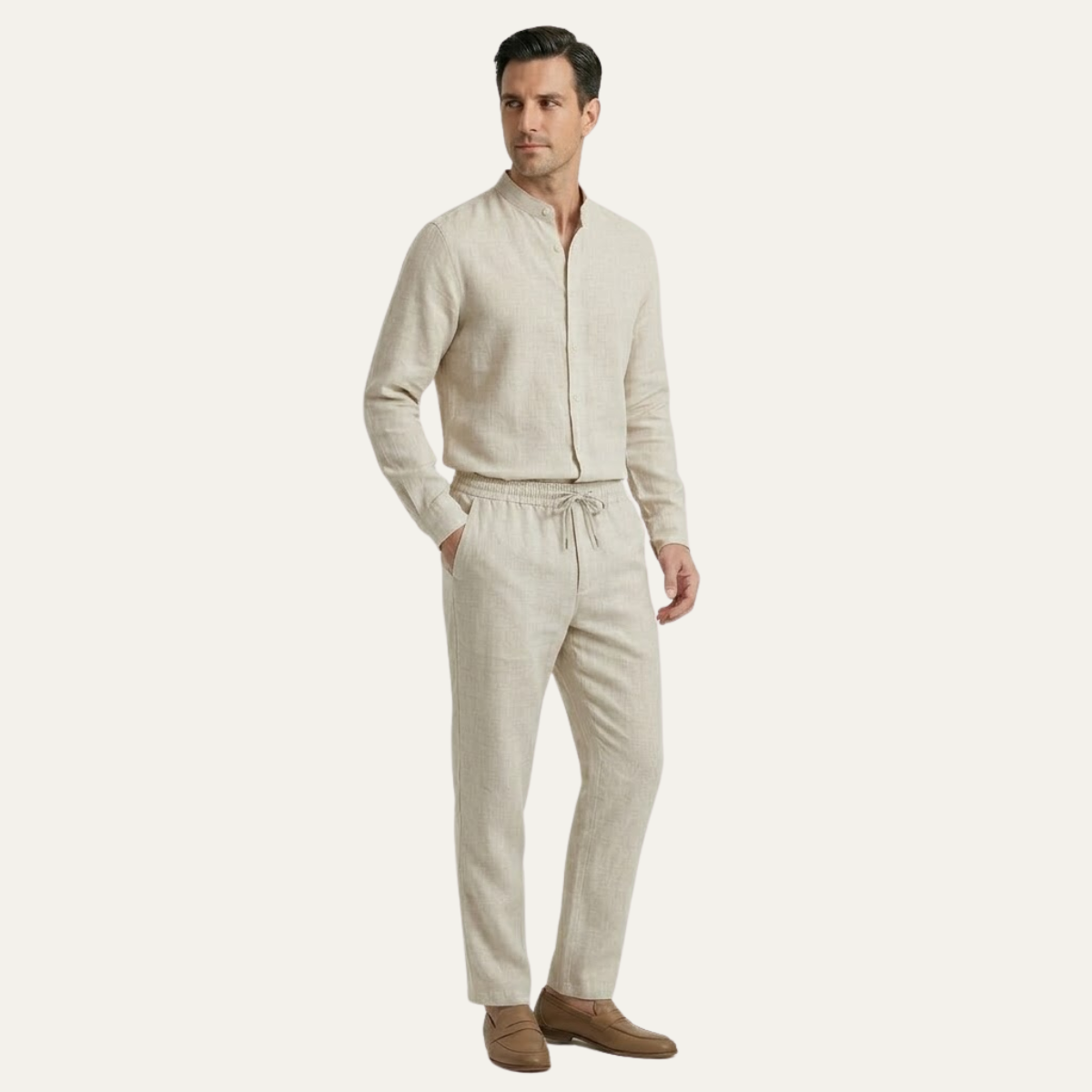 The Cedarbrook Men’s Trendy Cotton Linen Set – Shirt & Pants